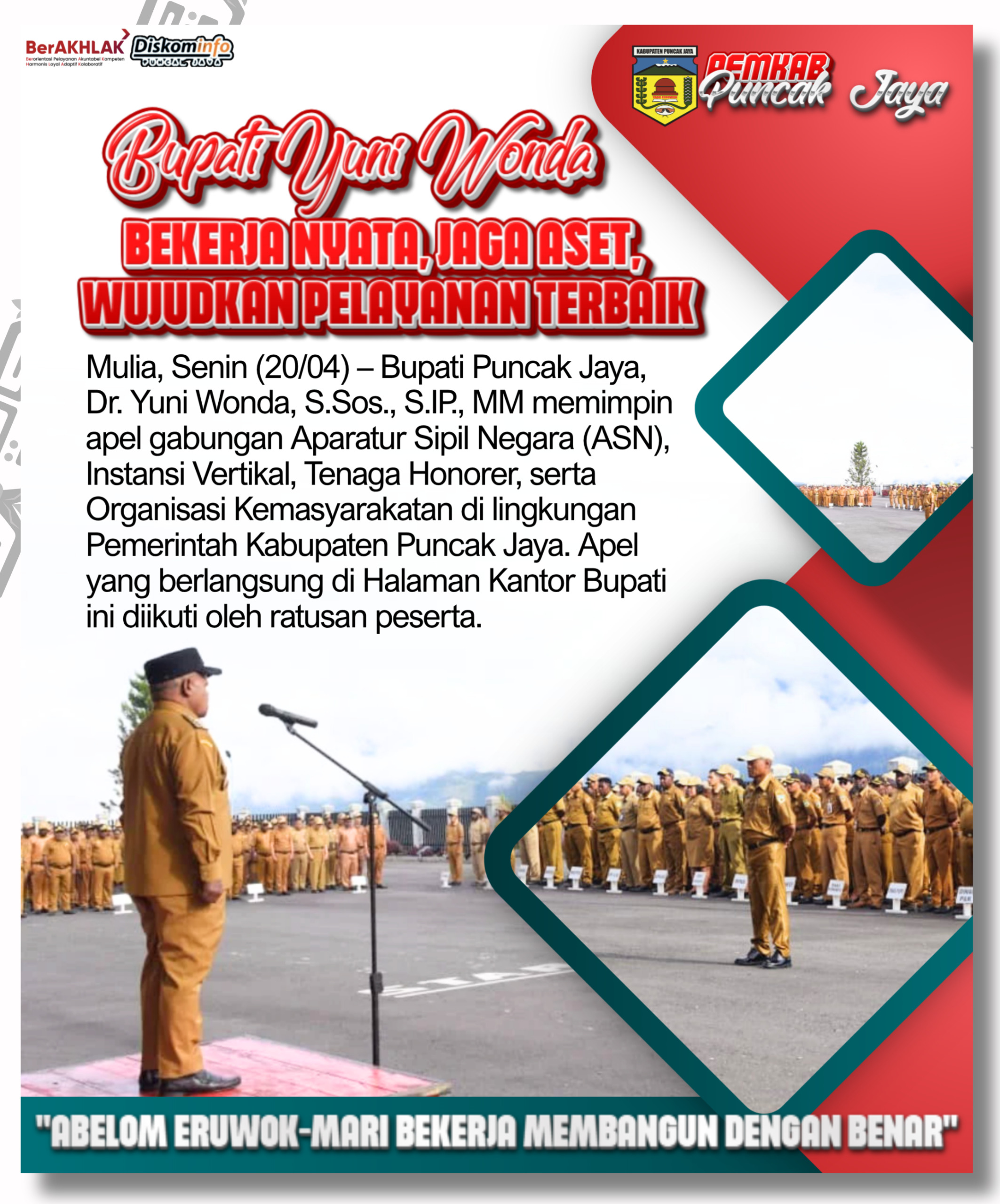 Bupati Puja Pimpin Apel Gabungan tekankan pelayanan Terbaik