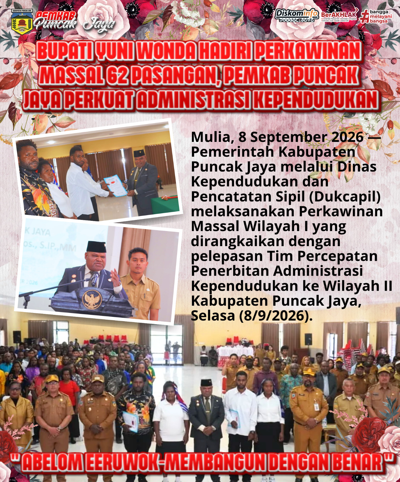 Bupati Yuni Wonda Lepas Tim Dukcapil ke Wilayah II, Masyarakat Diminta Segera Lengkapi Dokumen Kependudukan
