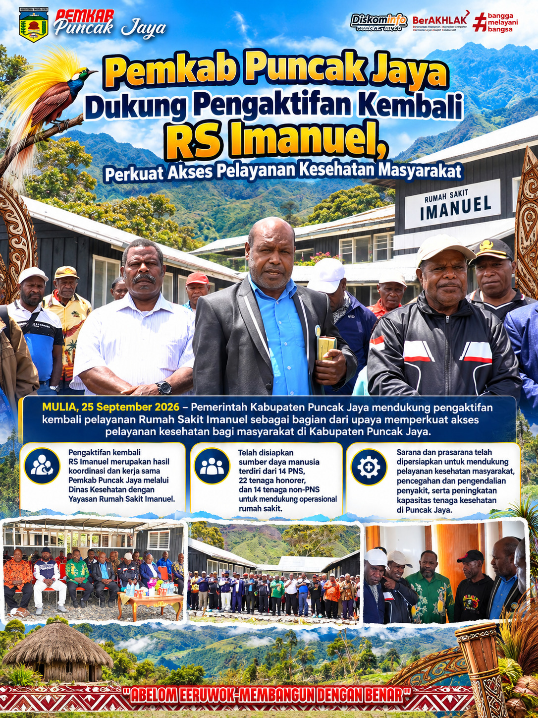 Pemkab Puncak Jaya Dukung Pengaktifan Kembali RS Imanuel, Perkuat Akses Pelayanan Kesehatan Masyarakat