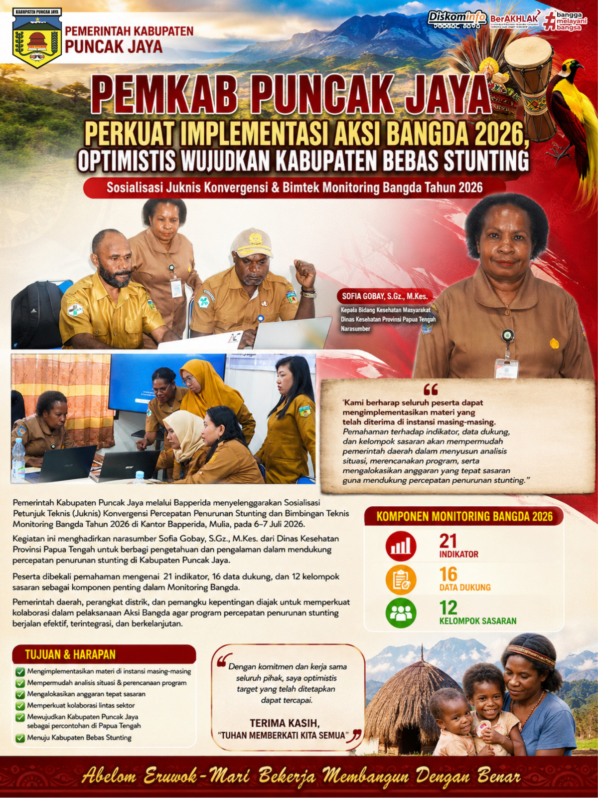 Pemkab Puncak Jaya Perkuat Implementasi Aksi Bangda 2026, Optimistis Wujudkan Kabupaten Bebas Stunting