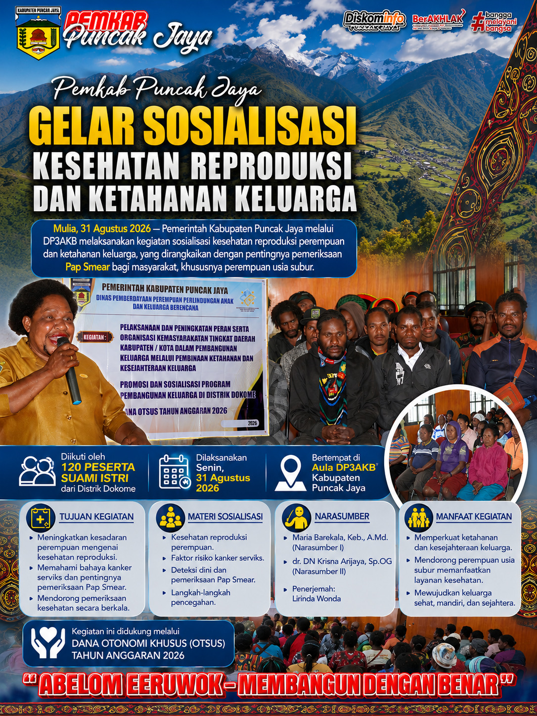 Pemkab Puncak Jaya Tingkatkan Kesadaran Perempuan melalui Sosialisasi Pentingnya Pemeriksaan Pap Smear